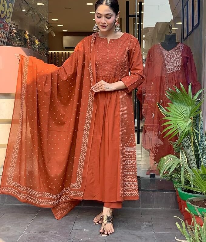 anarkali kurtawith dupatta